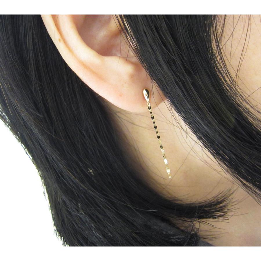 イエローゴールド ゆらゆら ロング デザイン ピアス : Jewellery