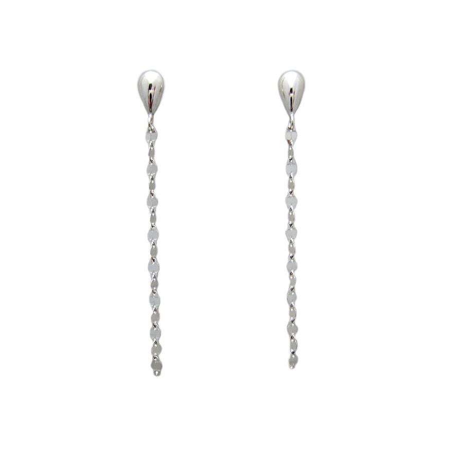 ホワイトゴールド ゆらゆら ロング デザイン ピアス : Jewellery 