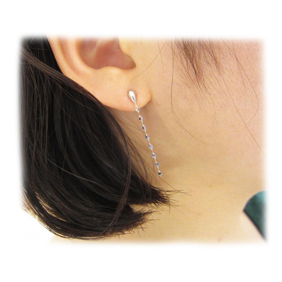 ホワイトゴールド ゆらゆら ロング デザイン ピアス : Jewellery 