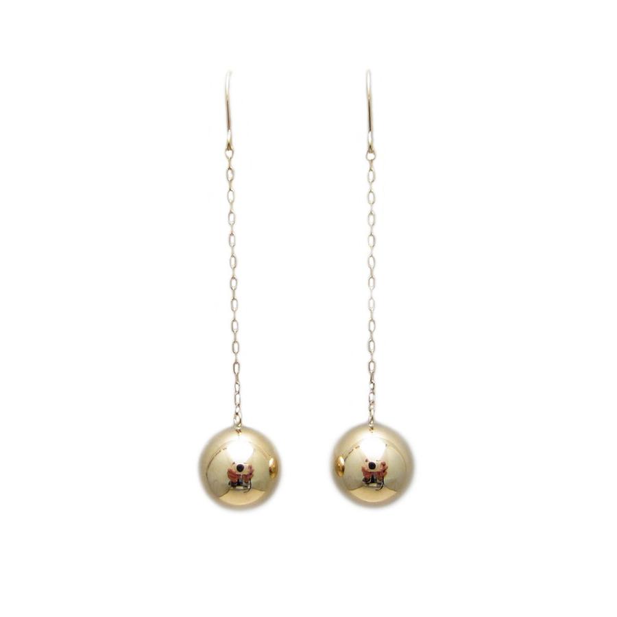 イエローゴールド アメリカン ボールチャーム ピアス : Jewellery 