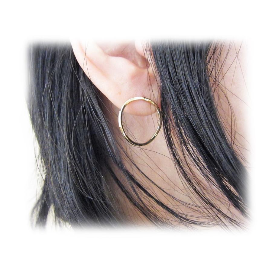 K18 イエローゴールド オープン サークル ピアス : Jewellery SHIBATA 