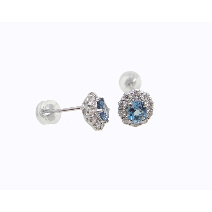 アクアマリン オーバルカット ピアス プラチナ製 : Jewellery SHIBATA 