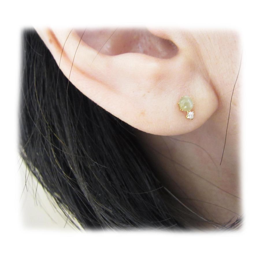 K18YG クリソベリル キャッツアイ ピアス : Jewellery SHIBATA K18YG クリソベリル キャッツアイ ピアス : Jewellery SHIBATA