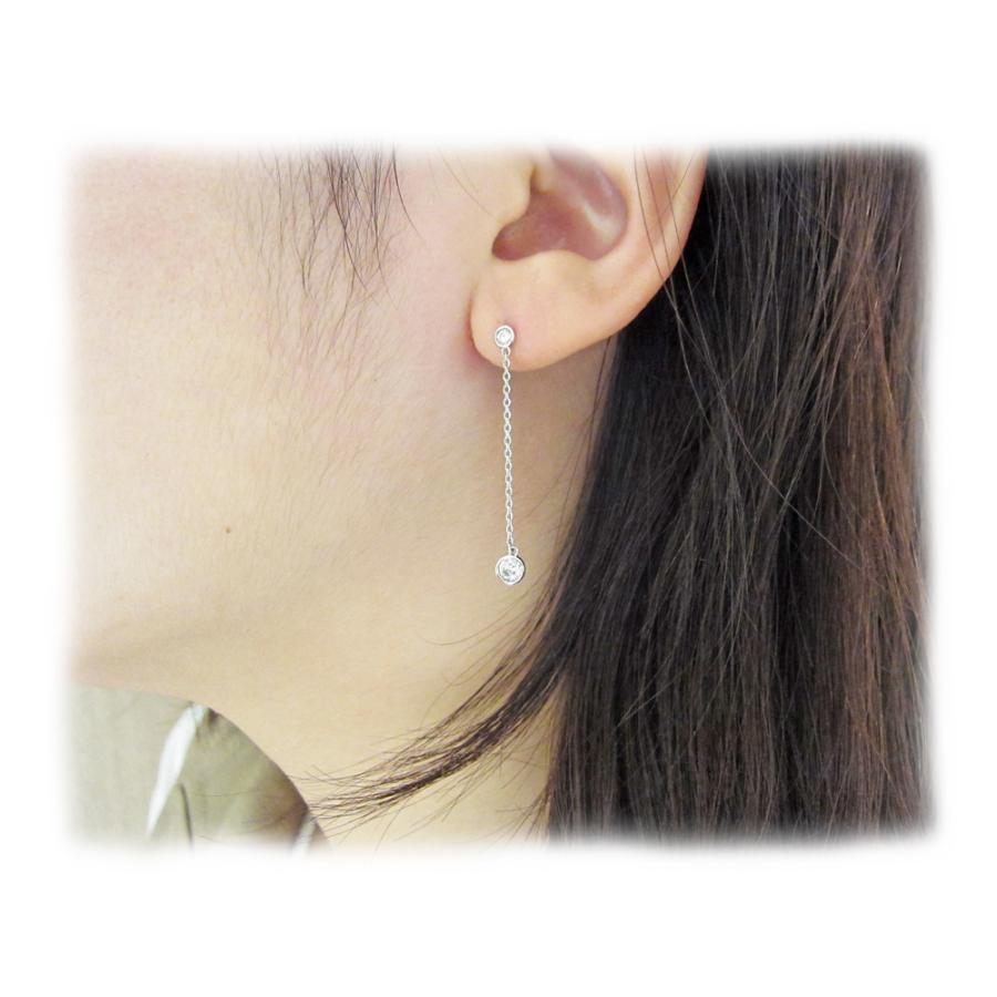プラチナ ダイヤモンド ゆらゆら チェーン ピアス : Jewellery SHIBATA 