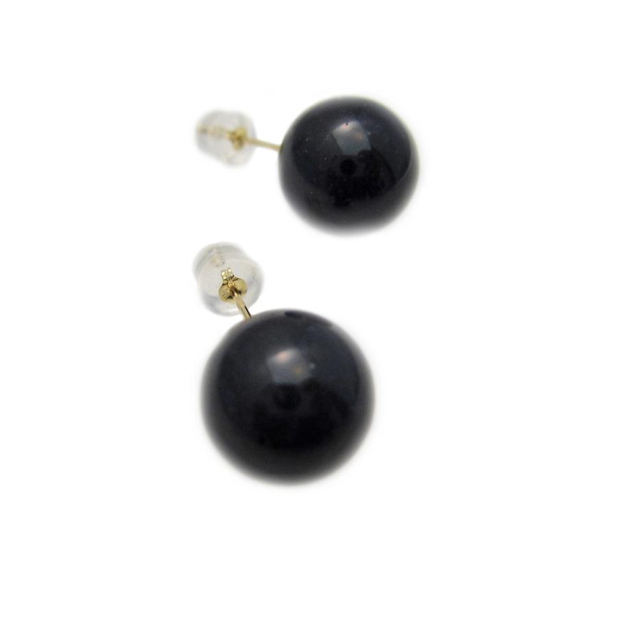 イエローゴールド オニキス 丸玉 ピアス : Jewellery SHIBATA - 通販
