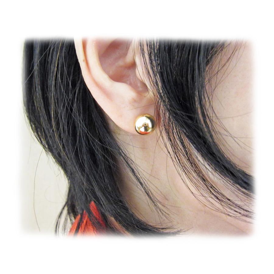 イエローゴールド オニキス 丸玉 チャーム ピアス : Jewellery SHIBATA 