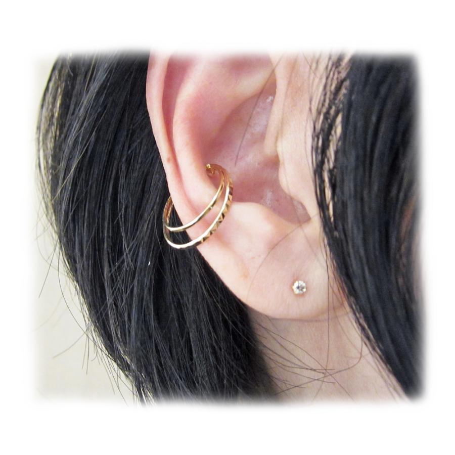 K18 イエローゴールド イヤーカフ ダブルフープ : Jewellery SHIBATA 