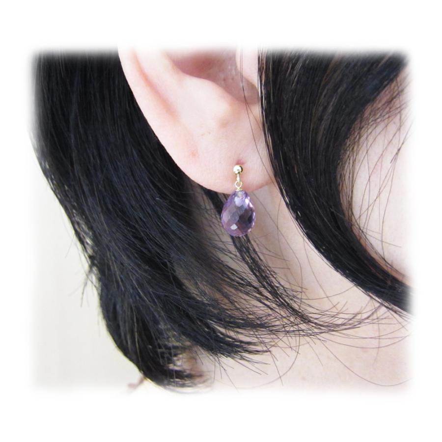 K18 イエローゴールド アメジスト ピアス : Jewellery SHIBATA - 通販 