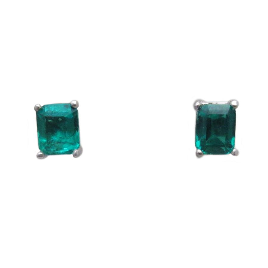 プラチナ エメラルド シンプル ピアス : Jewellery SHIBATA - 通販