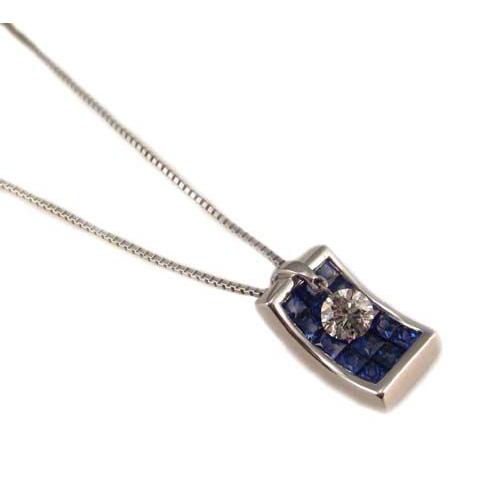 レーザーホール ダイヤモンドが揺れる サファイア ペンダント レーザーホール ペンダント