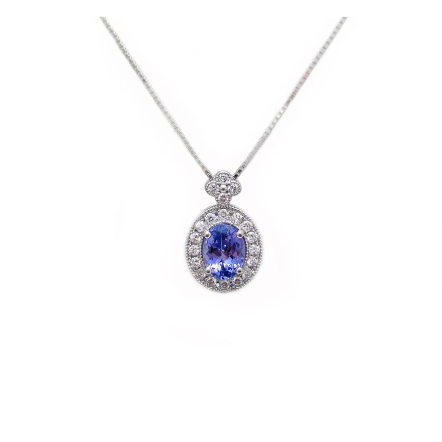 プラチナ タンザナイト オーバル ペンダント ネックレス : Jewellery 