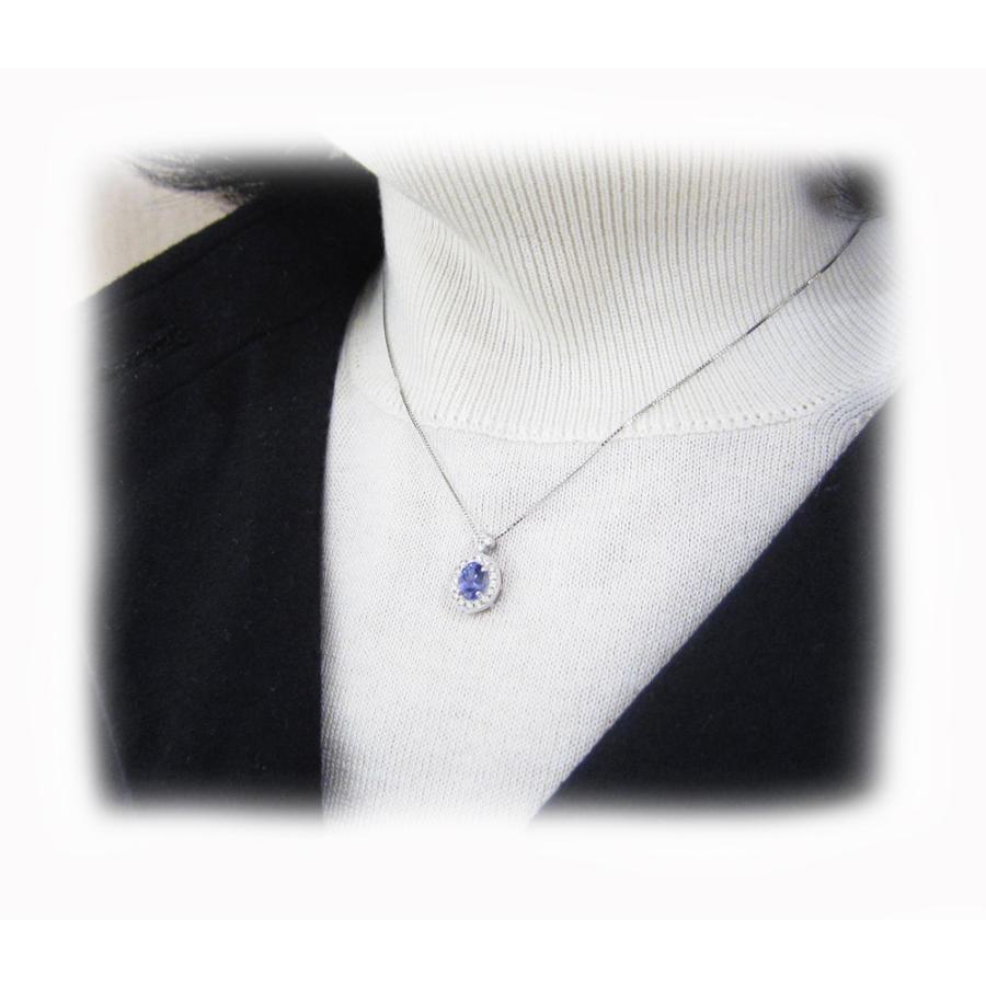 プラチナ タンザナイト オーバル ペンダント ネックレス : Jewellery 