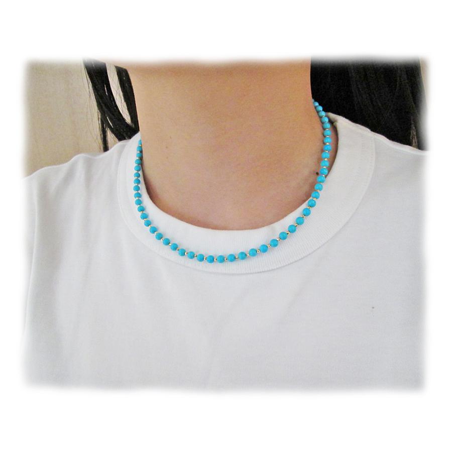 丸玉 トルコ石(ターコイズ) ネックレス : Jewellery SHIBATA 丸玉 トルコ石(ターコイズ) ネックレス : Jewellery SHIBATA
