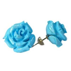 ターコイズ バラ ピアス 16mm : Jewellery SHIBATA - 通販 - Yahoo