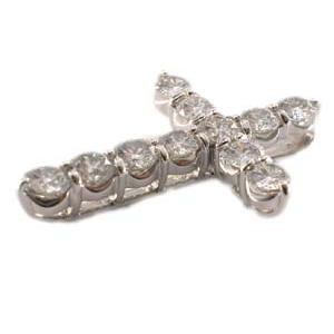 2カラット プラチナ ダイヤモンド クロス ペンダント : Jewellery