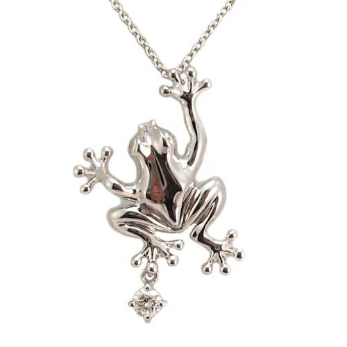 プラチナ カエル ペンダント ダイヤモンド付き : Jewellery SHIBATA 