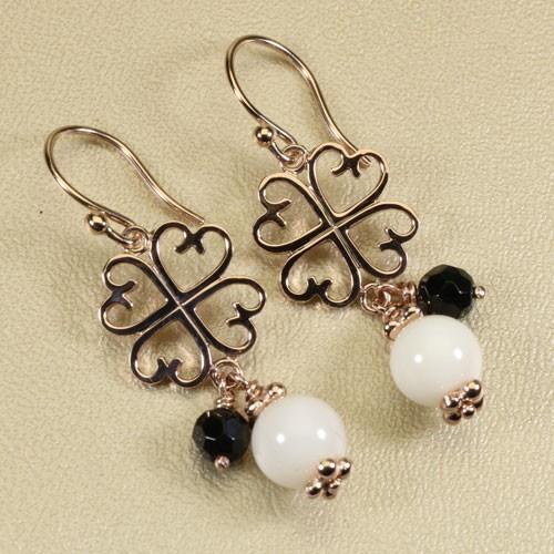 白珊瑚 ピアス クローバー K10PG 無染色 Jime&Della
