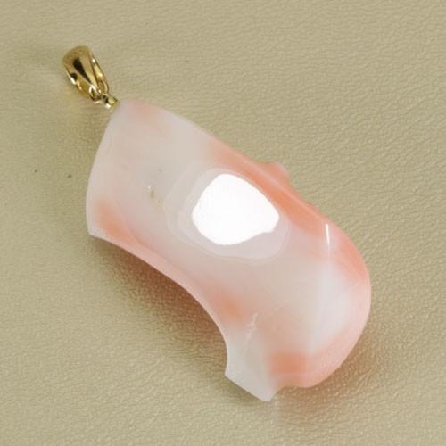 ペンダント 桜 花 桃 珊瑚 スカッチ K18YG 無染色 JUNSUI  珊瑚婚式 3月誕生石 ラッピング無料 送料無料の画像