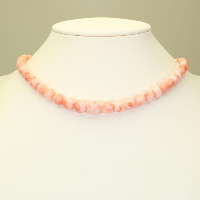 宝石珊瑚のSANSUI 深海珊瑚 ピンク ネックレス シルバー 無染色 SANSUI