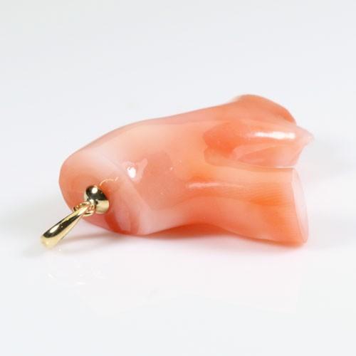 宝石珊瑚のSANSUI 赤ボケ珊瑚 ペンダント トップ スカッチ K18