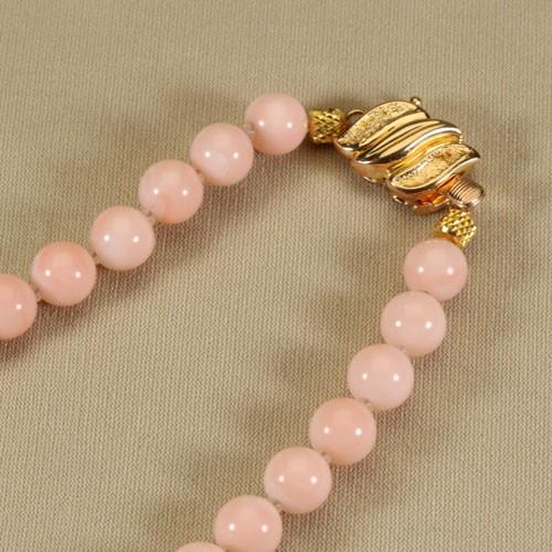 宝石珊瑚のSANSUI ミス珊瑚 ピンク ネックレス K14 イエローゴールド