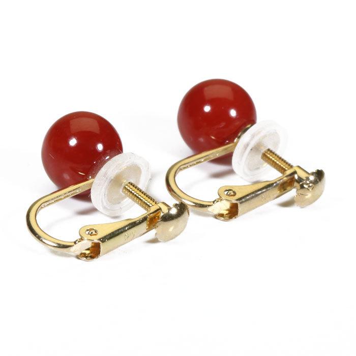 新品K18 天然ボケ珊瑚 宝石サンゴイヤリングネジバネパーツ