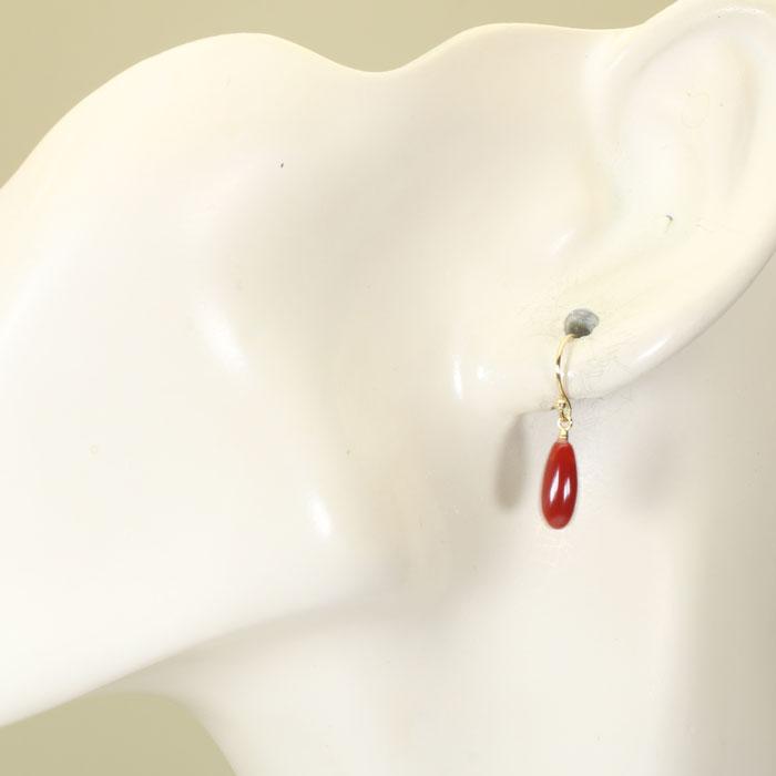 高知県産　血赤珊瑚　ピアス　K18 楽天市場】【K18血赤珊瑚ピアス】☆土佐沖産 血赤サンゴ 6mm