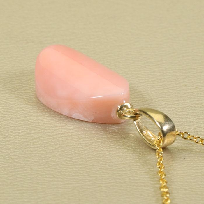 宝石珊瑚のSANSUI ガーネ珊瑚 ピンク ペンダント ネックレス 無染色
