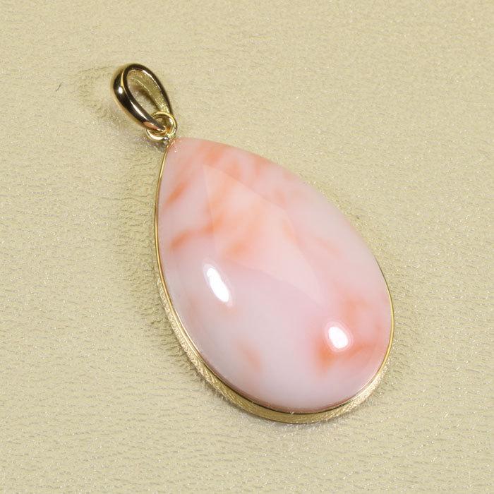 セットアップ トップ ペンダント ピンク 深海珊瑚 コーラル 本さんご 天然 宝石サンゴ 3月誕生石 雫 Sansui 無染色 イエローゴールド K18 レディースアクセサリー Knowledge21 Com