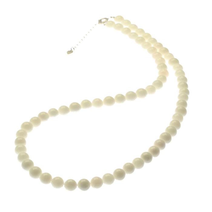 宝石珊瑚のSANSUI ネックレス ミッド 珊瑚 白 シルバー 無染色