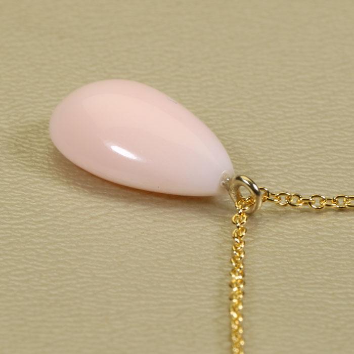 宝石珊瑚のSANSUI ネックレス ペンダント ミス 珊瑚 ピンク 無染色