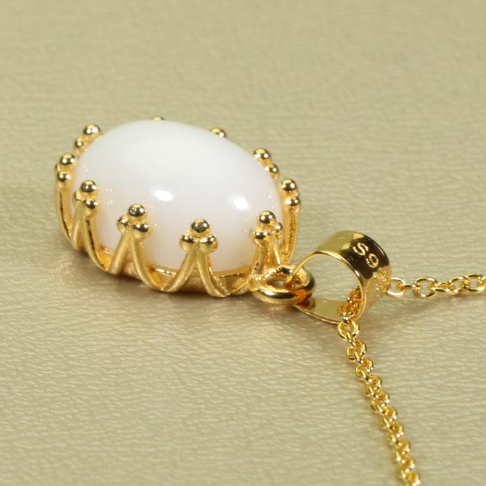 宝石珊瑚のSANSUI 白珊瑚 ペンダント ネックレス シルバー 無染色