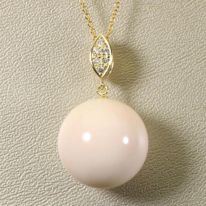 宝石珊瑚のSANSUI シナ海珊瑚 レディース ペンダント トップ 丸玉