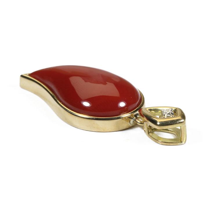 珊瑚 k18 pt900 ペンダント 宝石珊瑚のSANSUI 血赤珊瑚 ペンダント トップ K18 イエロー