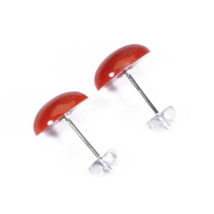 Pt900 パールサンゴ ピアス 宝石珊瑚のSANSUI 血赤 珊瑚 ピアス 無染色