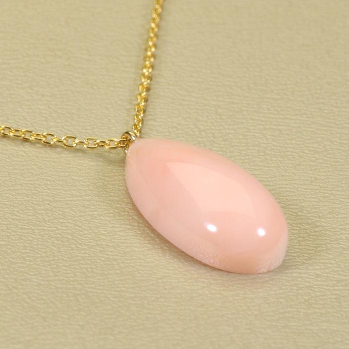 宝石珊瑚のSANSUI 桃珊瑚 本ボケ ピンク ペンダント ゴールドフィルド