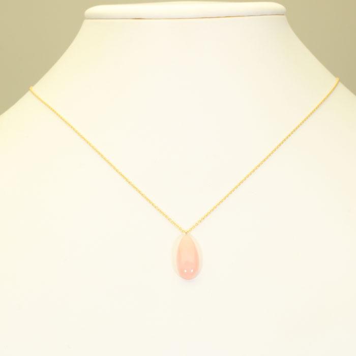 宝石珊瑚のSANSUI 桃珊瑚 本ボケ ピンク ペンダント ゴールドフィルド