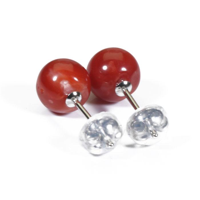 Pt900 血赤珊瑚 ダイヤ付 ピアス 高知県土佐沖産 血赤珊瑚 ピアス 丸玉 Pt900 プラチナ 高知産 無染色 ピアス金具 種類