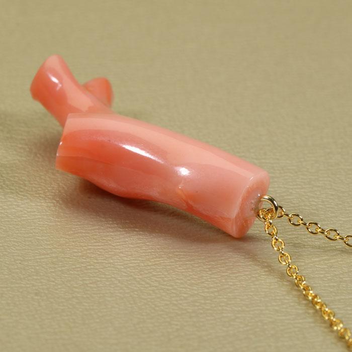 宝石珊瑚のSANSUI ガーネ珊瑚 ピンク ペンダント ネックレス 枝サンゴ