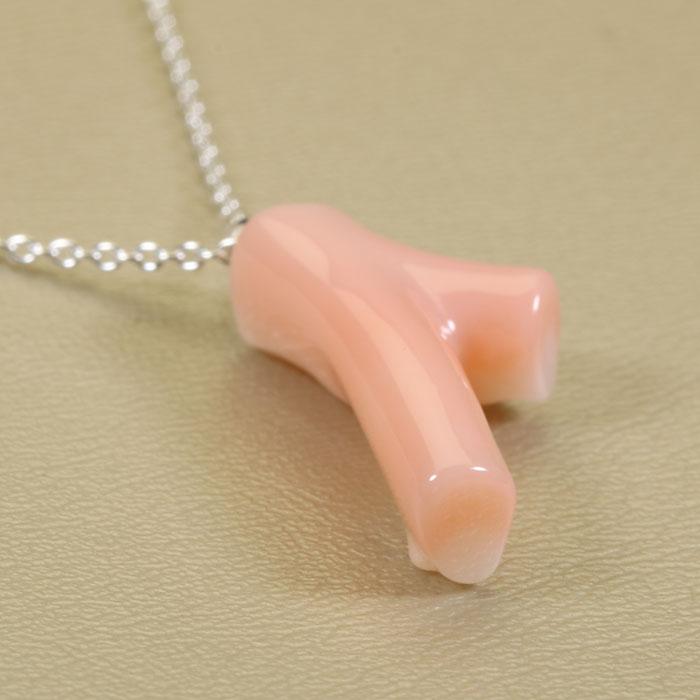 宝石珊瑚のSANSUI ガーネ珊瑚 ピンク ペンダント ネックレス 枝サンゴ