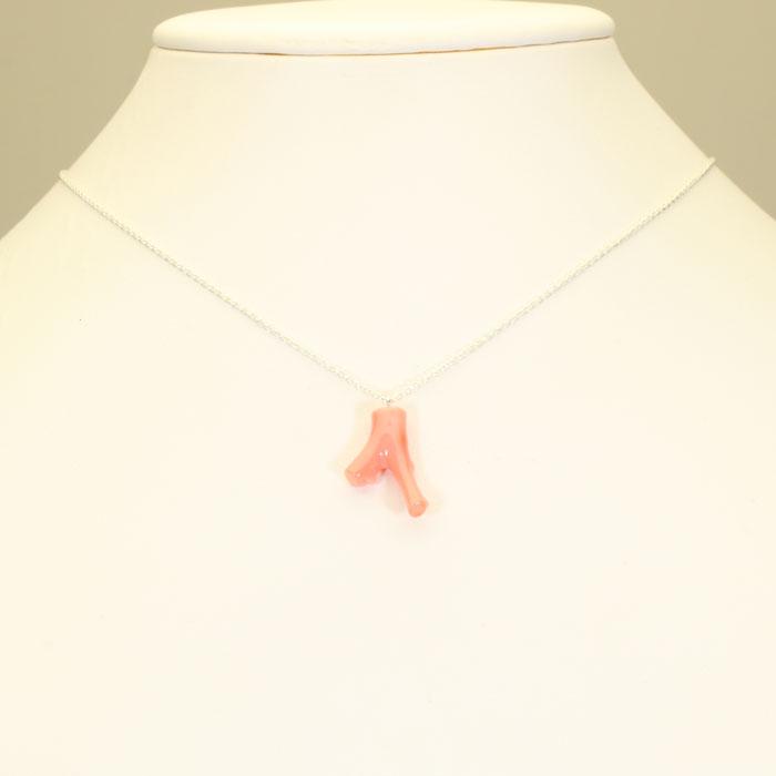 宝石珊瑚のSANSUI ガーネ珊瑚 ピンク ペンダント ネックレス 枝サンゴ