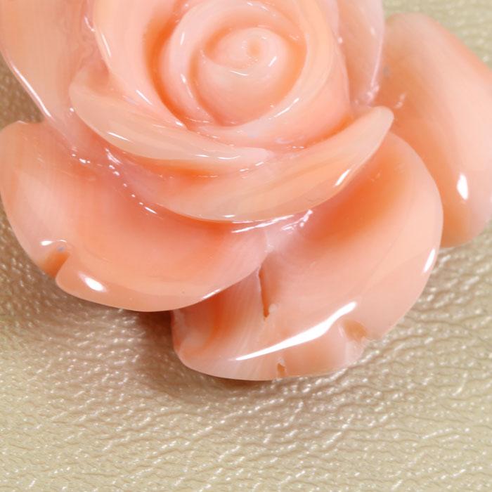 ガーネ珊瑚 ピンク ペンダント 薔薇 バラ 花 SV シルバー 無染色 SANSUIの画像