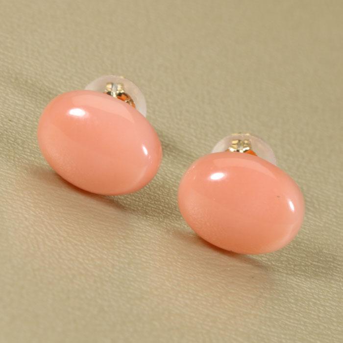 宝石珊瑚のSANSUI ガーネ珊瑚 ピンク レディース ピアス K18 18
