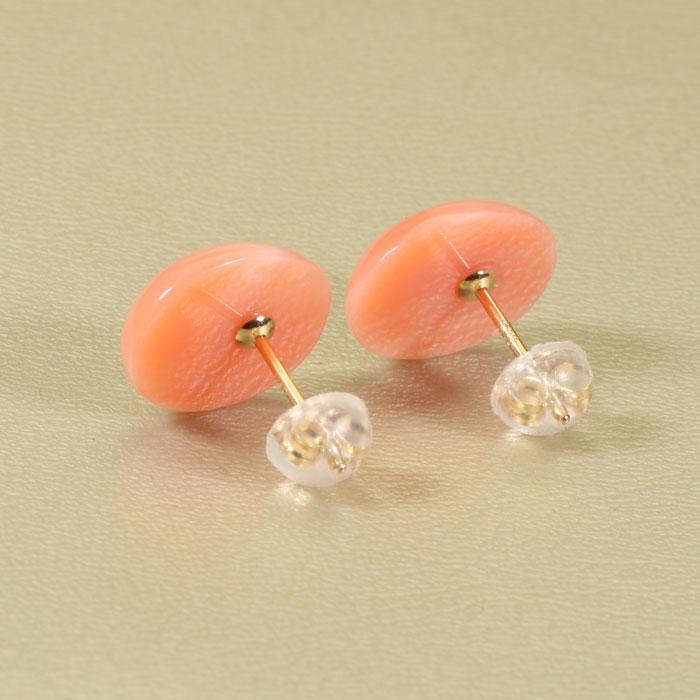 宝石珊瑚のSANSUI ガーネ珊瑚 ピンクサンゴ ピアス レディース K18 18 
