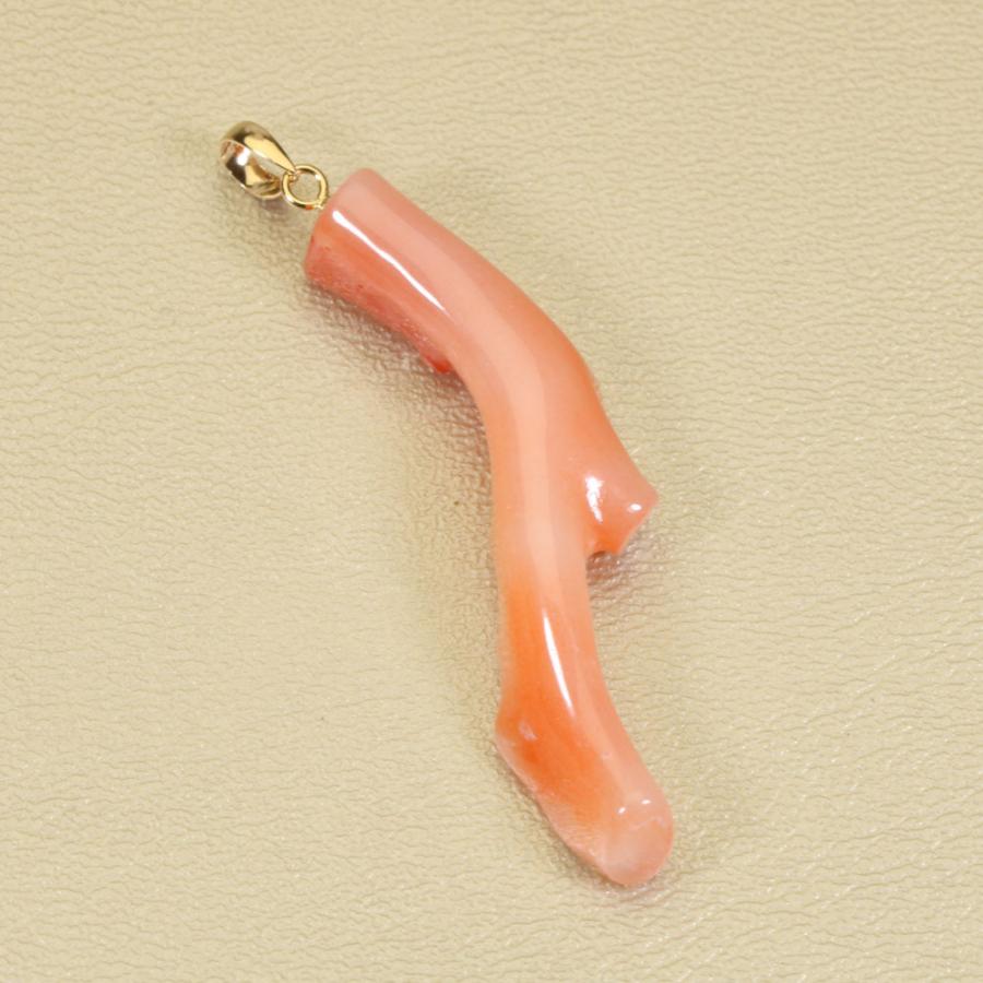 宝石珊瑚のSANSUI 赤珊瑚 赤ボケ ペンダント 枝 K18YG 無染色 SANSUI