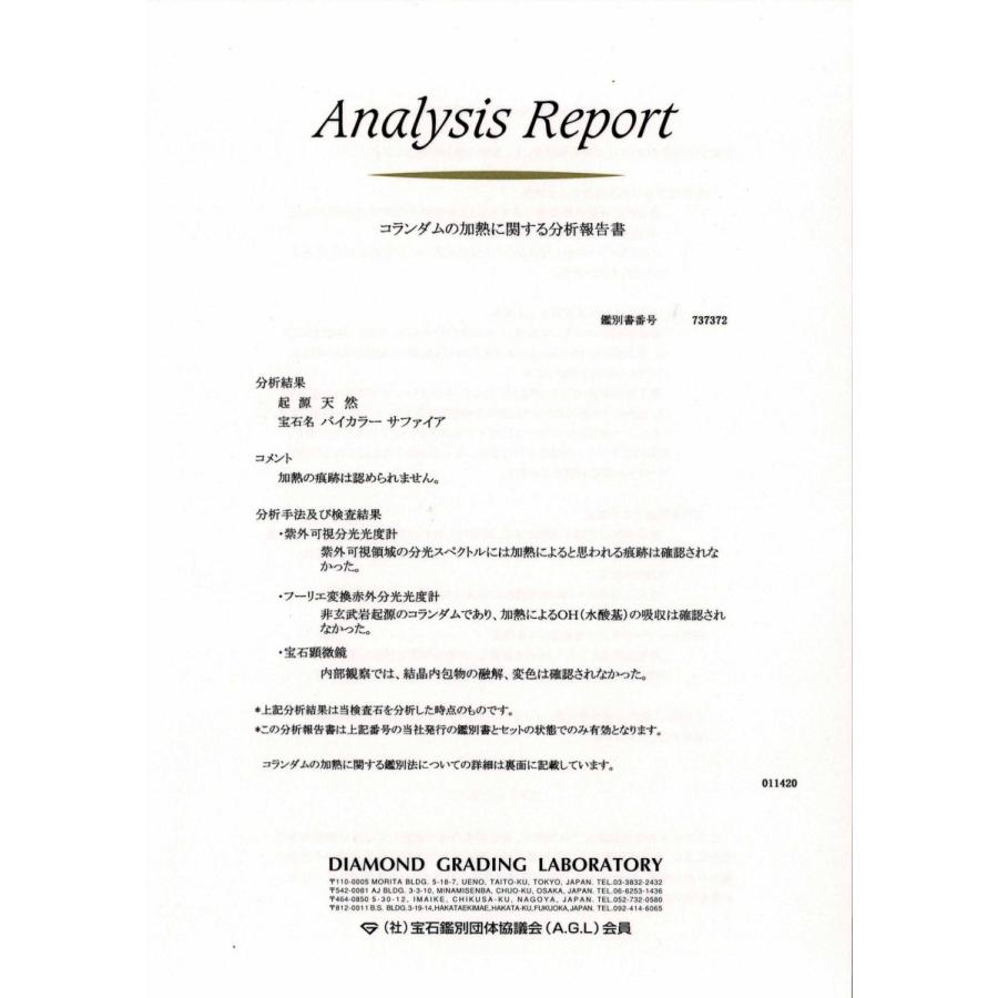 スリランカ産バイカラーサファイア ルース 0.614ct【品質保証書 スリランカ産バイカラーサファイア ルース 0.614ct【品質保証書