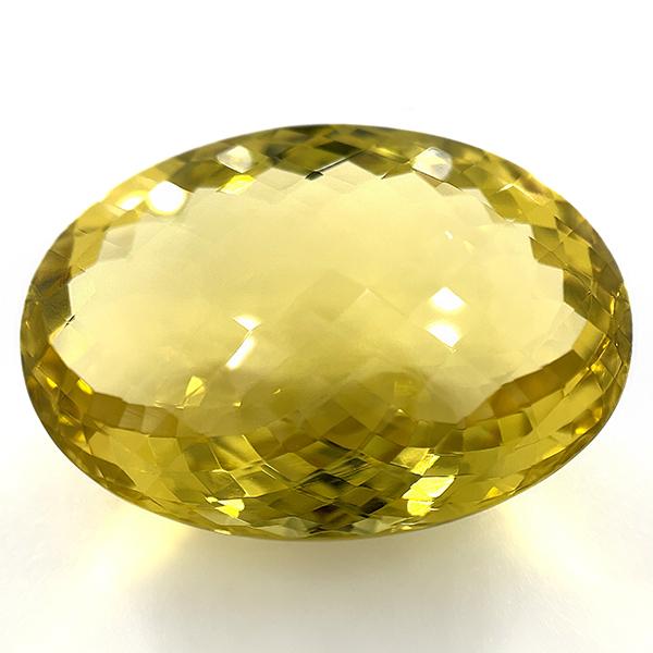超大粒！レモンクォーツ ルース 54.369ct【日独宝石研究所ソーティング