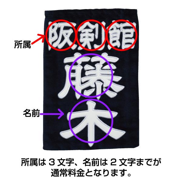 剣道 特製 名札 垂ゼッケン クラリーノ縁刺繍 : KENDO IPPON - 通販