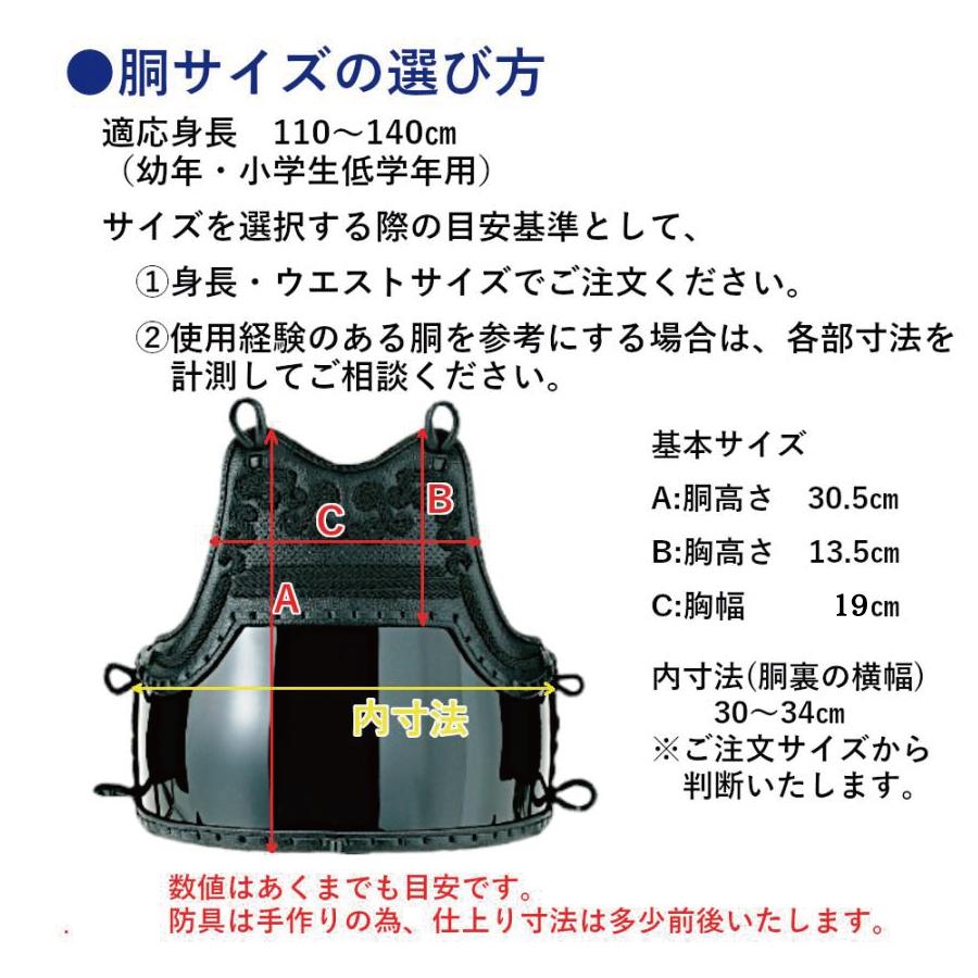 剣道胴 剣道防具 胴 日武 幼年用 本雲S字飾 胴（適応身長 110cm