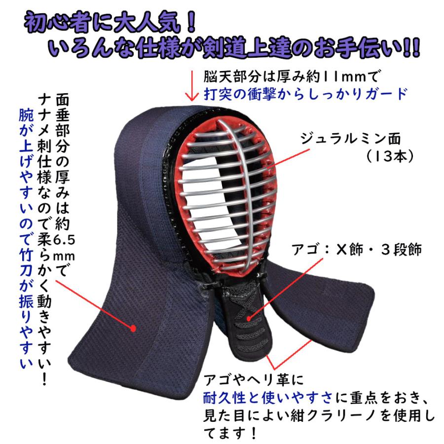 剣道面 剣道防具 面 小学生用 日武 7.0m/mミシン刺 : KENDO IPPON